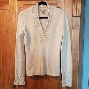Ann Taylor silver cashmere sweater